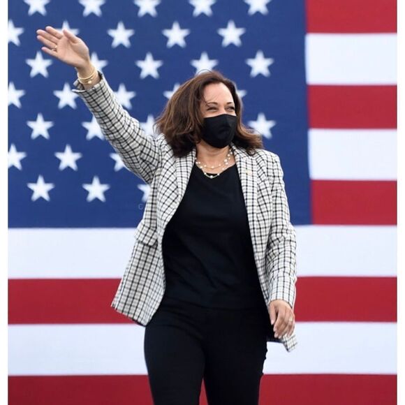 The Akris Punto Glen Check Blazer Jacket Cream Black Lavender Plaid Size 4 Small - Picture 2 of 14